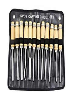 اشتري 12 Piece Wood Carving Hand Chisel Tool Set - Woodworking Tools For Carpenters, Carvers, Artist,Beginners في مصر