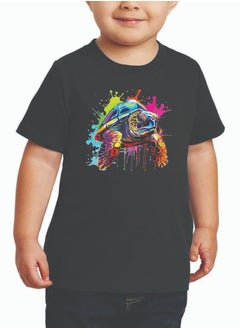 Buy Boys Black Colour Drip T-Shirt - Round Neck Short Sleeve T-Shirt - Soft and Comfortable Kids Boys Tshirt - Perfect for Everyday Wear in UAE