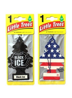 Buy Little Trees 2 Pieces Xtra Strength Black Ice Air Freshener Hang Card in Saudi Arabia