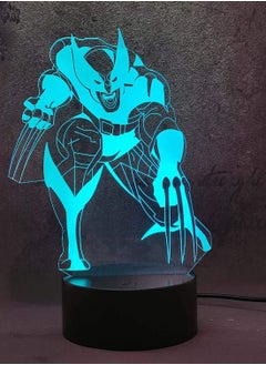 اشتري 3D LED Desk Lamp Multicolor Night Light Marvel hotmovie Wolverine Hero 7/16 Color Change USB for Child Kids Boy Gift Christmas Bed Home Decro  Wolverine في الامارات