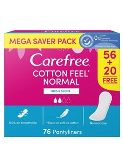 Buy Daily Cotton Panty Liners Fresh Scent 76 Pieces Pack in UAE