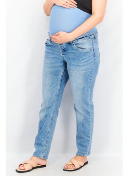 Buy Maternity Skinny Fit Dark Wash Stretchable Denim Jeans, Blue in Saudi Arabia