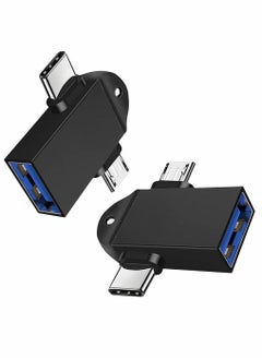 Buy OTG Adapter 2 in 1 Type C Micro USB 3.0 Converter that is Used for Data Synchronization The Suitable Media TV Sticks in UAE