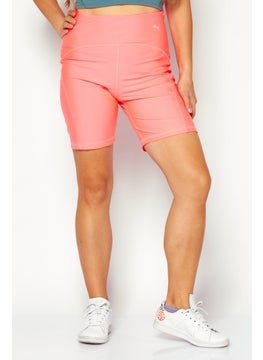 اشتري Women Sportswear Fit Brand Logo Running Shorts, Pink في الامارات