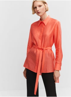 Buy Button Detail Tie Shirt in UAE