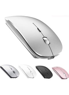 Buy Bluetooth Mouse,Rechargeable Wireless Mouse for MacBook Pro/MacBook Air,Bluetooth Wireless Mouse for Laptop/PC/Mac/iPad pro/Computer (Silver) in UAE