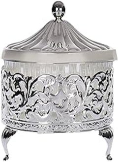 اشتري Queen Anne Round Appetizer Serving Platter Single silver plated (lid + glass plate) Royal" 0/4907/7 في مصر