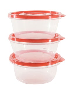 Buy 3-Piece Set Ezlock Round Container 350ml in Egypt