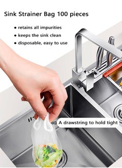 Buy Kitchen Sink Strainer Bags Cookware Accessories Cleaning Supplies Kitchen Organizers Disposable Filter Bags for Collecting Food Waste Residue Garbage Leftover in UAE