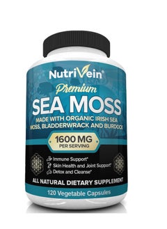 Buy Organic Sea Moss 1600mg Plus Bladderwrack & Burdock 120 Capsules in UAE