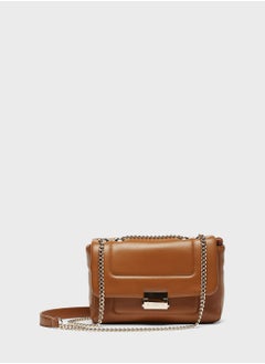 Buy Chain Detail Flap Over Crossbody in UAE