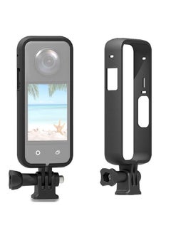 Buy Protective Frame For Insta360 One X3 Two Cold Shoe Mounting Ports Bracket Accessories PC Plastic Panoramic Action Camera Housing Cage- Black in UAE