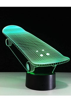 Buy Amazing 3D Illusion Skateboard Shape Lamp LED Multicolor Night Lights for Decoration Househould as Baby Children Holidays Birthdays Gifts in UAE