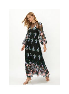 اشتري Embroidered Mesh Midaxi Dress في الامارات