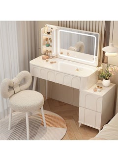 اشتري Multifunctional Makeup Vanity Dressing Table with Drawers and Chair 100 CM في الامارات