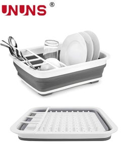 اشتري Foldable Dish Drying Rack,Plastic Dinnerware Drainer Organizer With Drainage Holes For Kitchen Counter Organization في السعودية