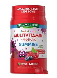 Buy Just 4 Kids Multivitamin + Probiotic, 60 Vegetarian Gummies in UAE