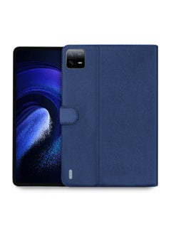 اشتري Premium Quality Leather Smart Flip Case Full Protective Cover With Magnetic Stand For Xiaomi Pad 6 / Pad 6 Pro 11 Inch 2023  – Navy Blue في السعودية