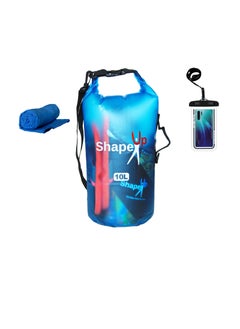 اشتري Waterproof Marine Dry Bag Backpack PVC 500 Tarpaulin 10L with Shoulder Strap Roll Top Floating Dry Sack Boating Swimming with Towel and Phone Case في الامارات