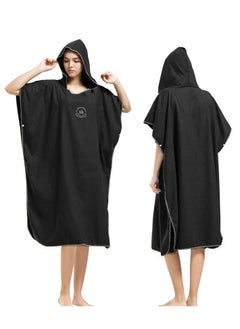 Buy Microfiber Surf Poncho, Wetsuit Changing Bath Robe, Beach Change Cloak Dive Quick Dry Pool Swim Beach Towel with Hood for Adults in UAE