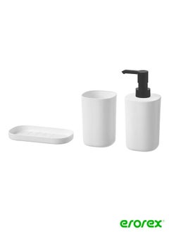 Buy 3 Piece Bathroom Set White in Saudi Arabia