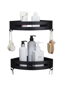 اشتري Bathroom and Kitchen Corner Shelves - Adhesive Shelf Organizer Corner Shower Wall Mounted Nail-Free Storage Rack في الامارات