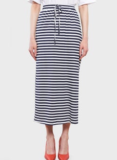 Buy Striped Drawstring Midi Skirt in Saudi Arabia