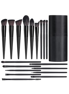 Buy 18-Piece Makeup Brush Set,Premium Synthetic Foundation Powder Concealers Eye Shadows Blush Makeup Brushes With Black Case in Saudi Arabia
