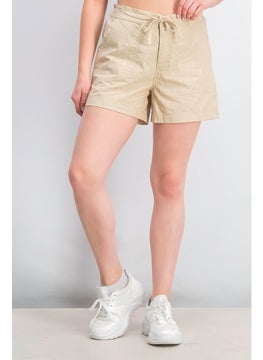 اشتري Women Printed Drawstring Basic Shorts, Khaki في السعودية