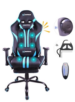 Buy Gaming Chair Ergonomic Office Massage Chair,180° Recliner System,2D Adjustable Arm-Rest With Massage and Bluetooth Footrest  and Speaker in UAE