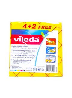 Buy Vileda Allpurpose Cloth 4+2 Piece in UAE