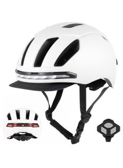 Buy Ulip Smart Bicycle Helmet with Front Rear LED Light Detachable Visor and Lining for Adults Men Women Bike Skateboard Cycling Roller Scooter Commute in UAE