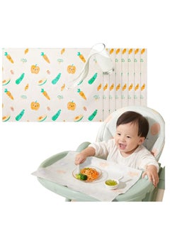 Buy Baby Disposable Placemat 20pcs for Baby and Kids, Restaurant Table Mats 41 x 30cm, Sticky Place Mats in UAE