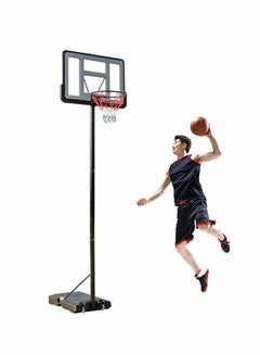 اشتري Adults Portable Basketball Hoop Height Adjustable Basketball Stand Backboard System 111X110X230-305CM في السعودية