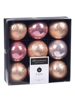 اشتري 6-cm Christmas Balls, Pink - Set of 9 في الامارات