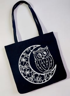 Buy Fabric. Black tote bag owl in Egypt