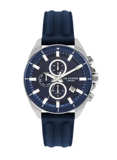 Buy Lee Cooper Men's VX9NE1 Movement Watch, Multi Function Display and Silicone Strap - LC07881.399, Blue in UAE