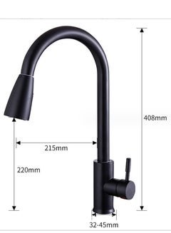Buy Kitchen Faucets with Pull down Sprayer Single Handle Kitchen Faucet 360° Stainless Kitchen Sprayer with 2 Spraying Modes in Saudi Arabia