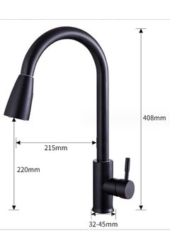 Buy Kitchen Faucets with Pull down Sprayer Single Handle Kitchen Faucet 360° Stainless Kitchen Sprayer with 2 Spraying Modes in Saudi Arabia