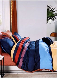 اشتري Colorful Strips Duvet Cover Set for Queen/Double/Full beds في الامارات