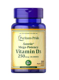 Buy Vitamin D3 10,000 Iu 100 Softgels - Package Color May Vary in Egypt