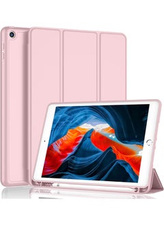 Buy iPad 9th/8th/7th Generation Case (2021/2020/2019) iPad 10.2-Inch Case with Pencil Holder [Sleep/Wake] Slim Soft TPU Back Smart Magnetic Stand Protective Cover Cases Pink in UAE