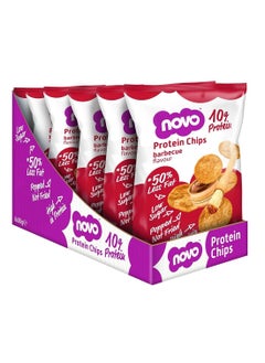 Buy Novo Protein Chips 10g Protein 65% Less Fat Popped Not Fried Low Sugar Barbecue 30g Pack of 6 in UAE