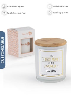 Buy Personalised Scented Candle - Best Mum in The World Candle - White in UAE