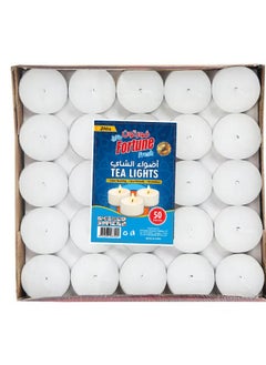 Buy Fortune Fresh 50-Piece 3.5 hrs burn time Tea Light Candle White/silver Scented best for diwali in UAE