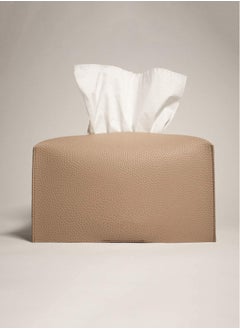 اشتري Tissue Storage Box Leather ,Tissue Box Cover Holder (Rectangle) - Covers Rectangular Shaped Boxes with a Contemporary Finish - Designed with Modern PU Leather (Weathered Oak) في السعودية