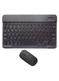 Buy Arabic and English Bluetooth Keyboard and Mouse Combo, Ultra-Slim Portable Compact Wireless Mouse Keyboard Set for IOS Android Windows Tablet Phone iPhone iPad Pro Air Mini in UAE