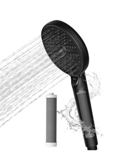 Buy Filtered Shower Head, Multiple Spray Modes Shower Head with Filter for Chlorine Removal and Hair Skincare Protection, High Pressure Water Saving Showers, G1/2 Connect Black Showerhead in Saudi Arabia