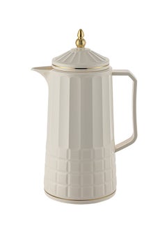 Buy Plastic Coffee & Tea Flask 1 Liter Ivory/Gold in Saudi Arabia