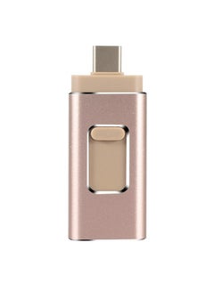 Buy 256GB USB Flash Drive, Shock Proof 3-in-1 External USB Flash Drive, Safe And Stable USB Memory Stick, Convenient And Fast Metal Body Flash Drive, Gold Color (Type-C Interface + apple Head + USB Local) in Saudi Arabia